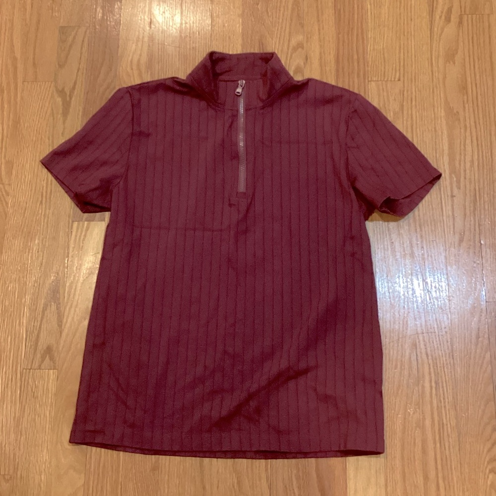 Men's Burgundy Half-Zip Shirt